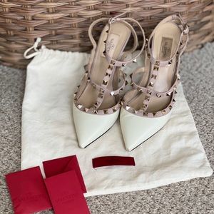 Valentino rock stud t strap pumps